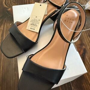 A New Day Black Strappy Heels